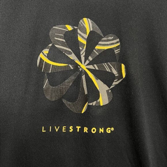 Nike Dri-Fit Men's Livestrong Long Sleeve Top Black Size Medium - Picture 2 of 7